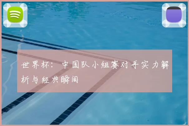 世界杯:中国队小组赛对手实力解析与经典瞬间